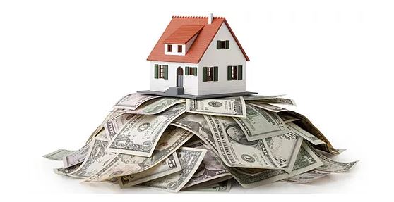 House above pile of money
